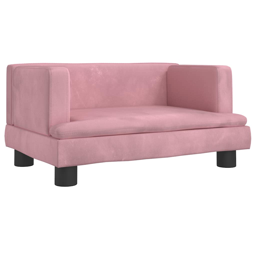 Kindersofa Blau 80x45x30 cm Samt