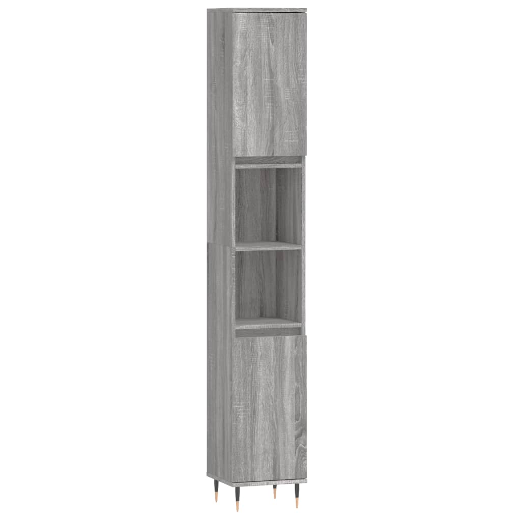 3-tlg. Badmöbel-Set Räuchereiche Holzwerkstoff