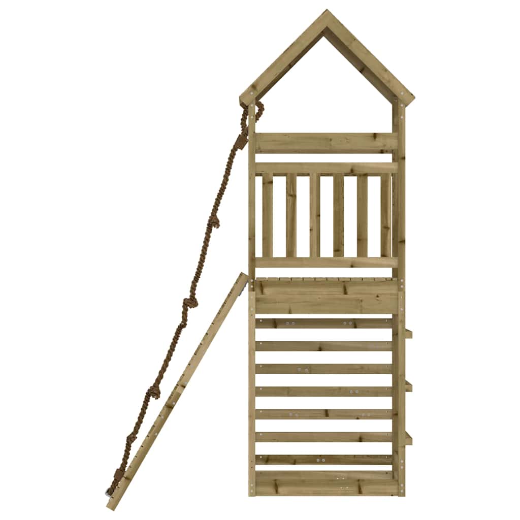 Spielturm mit Kletterwand Massivholz Kiefer