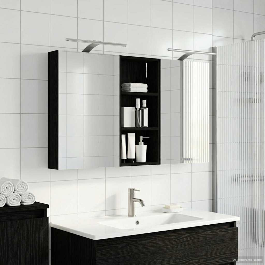 Badezimmerschrank-Set 3 pcs 80 x 10,5 x 50 cm Holzwerkstoff