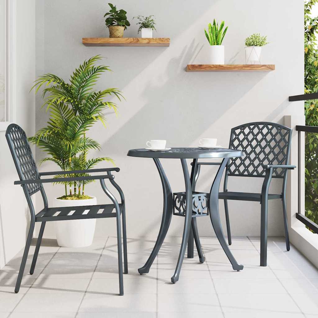 Gartenstuhl 2 pcs Anthrazit 56 x 65 x 89 cm Stahl