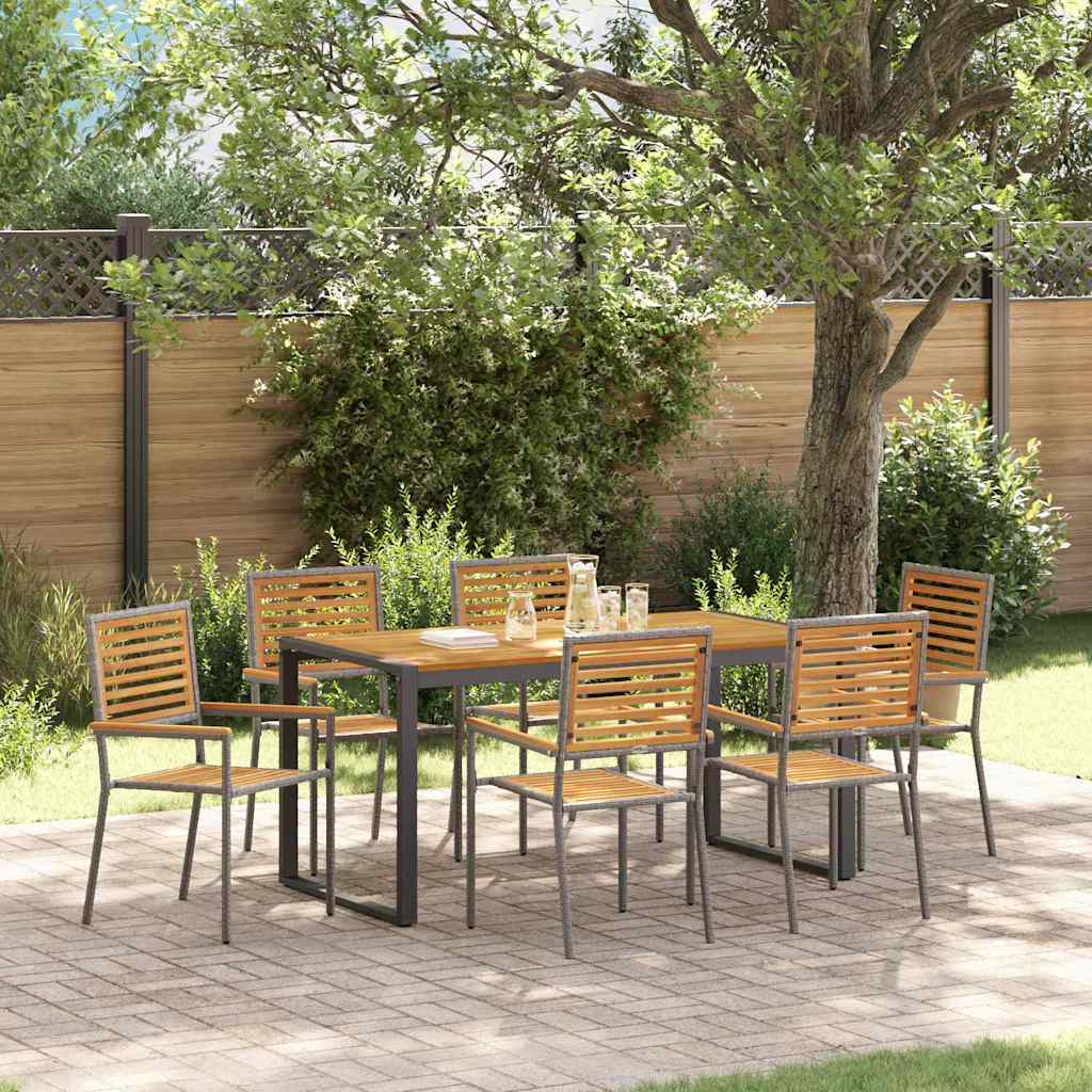 Garten Essgruppe 5 pcs Schwarz und Braun Poly-Rattan