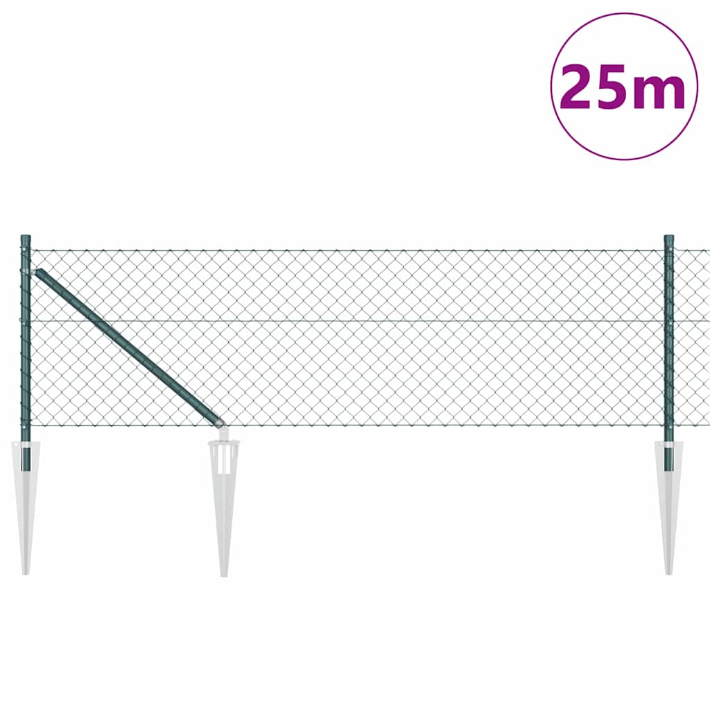 Outdoor Kettenglied-Zaun Erdfixierung 10 x 0,4 m Grün Netz