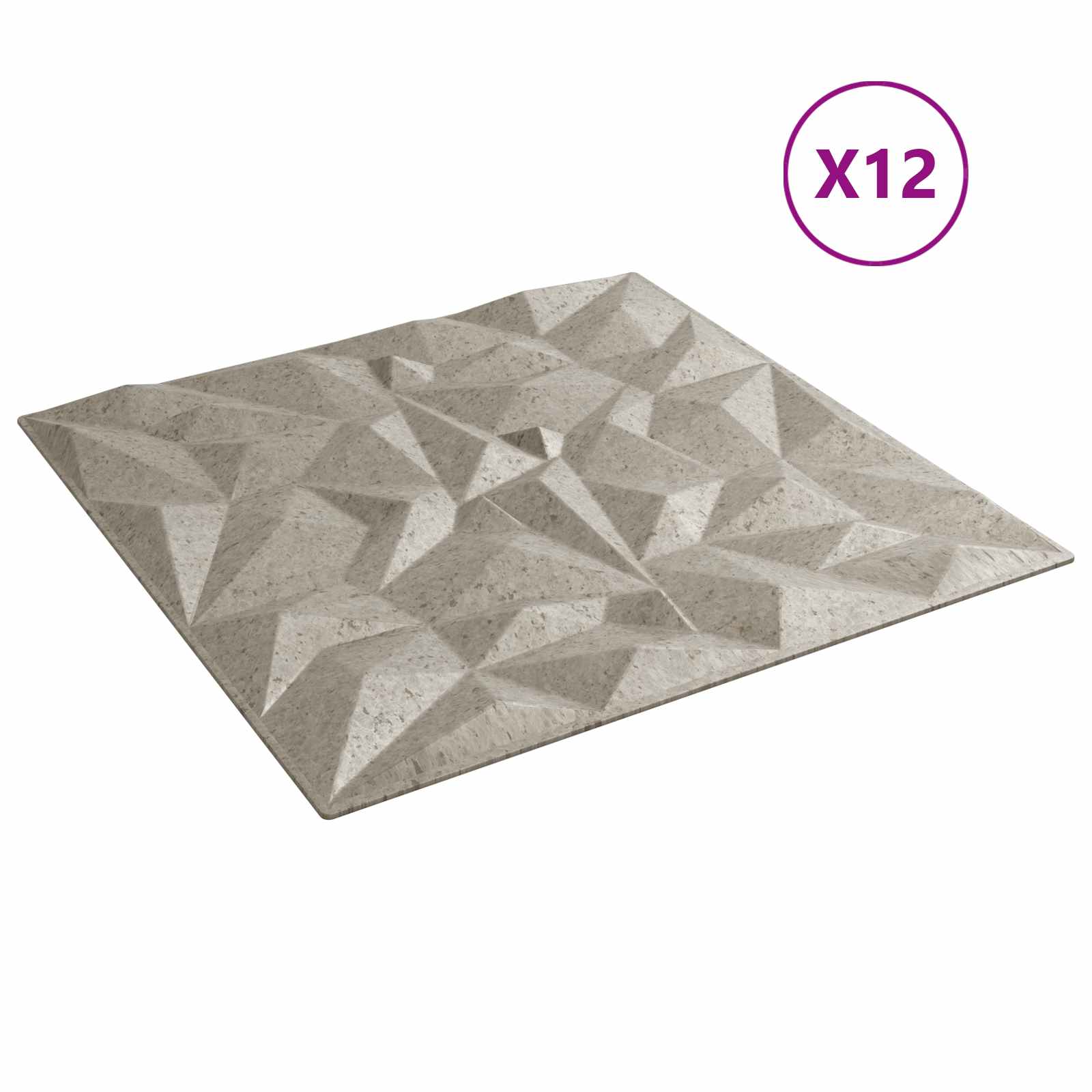 Wandpaneele 12 pcs Diamant Weiß 50 x 50 cm XPS Schaum