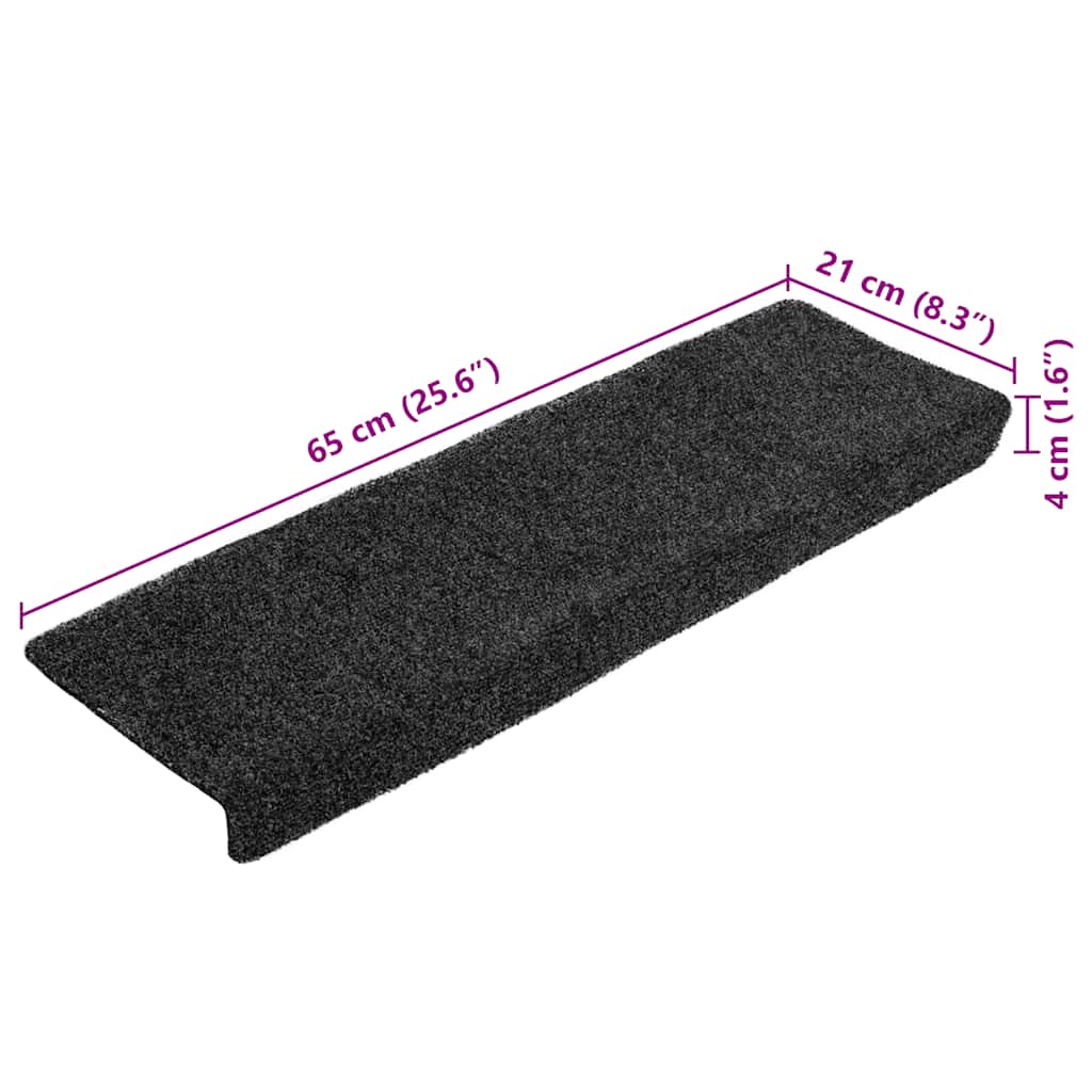 Stufenmatten Selbstklebend 15 Stk. 65x21x4 cm Hellbraun Rechteckiger Rand