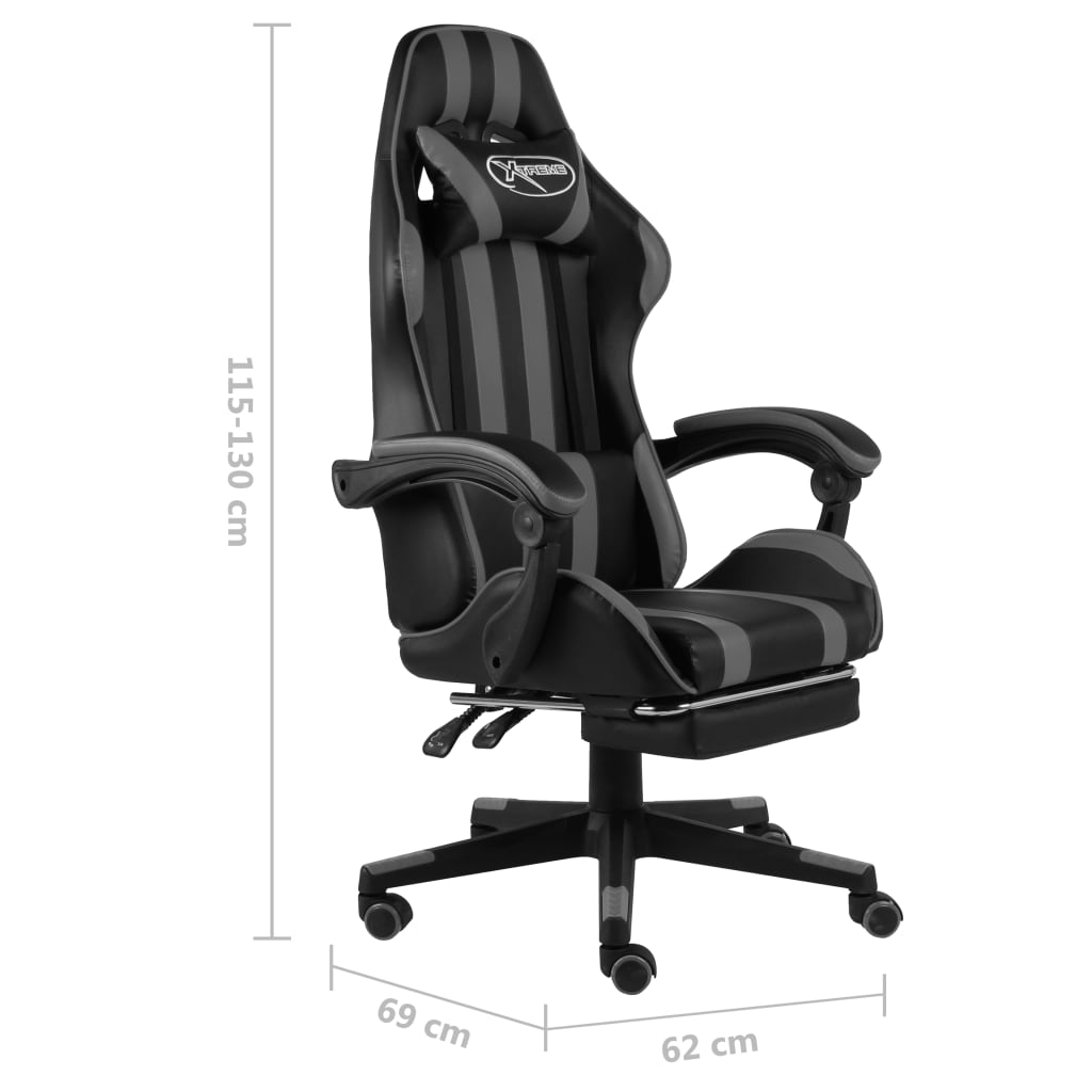 Gaming-Stuhl Schwarz und Blau Kunstleder