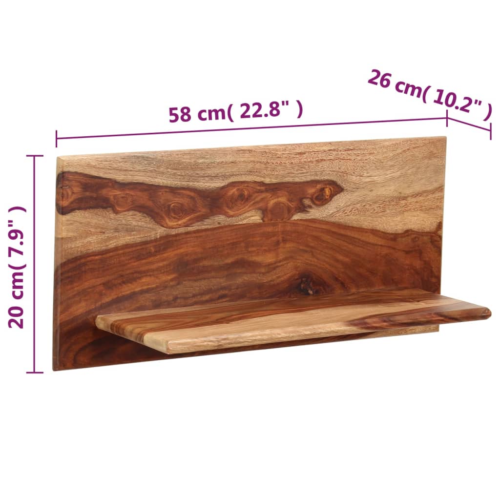 Wandregale 2 Stk. 58x26x20 cm Massivholz Akazie
