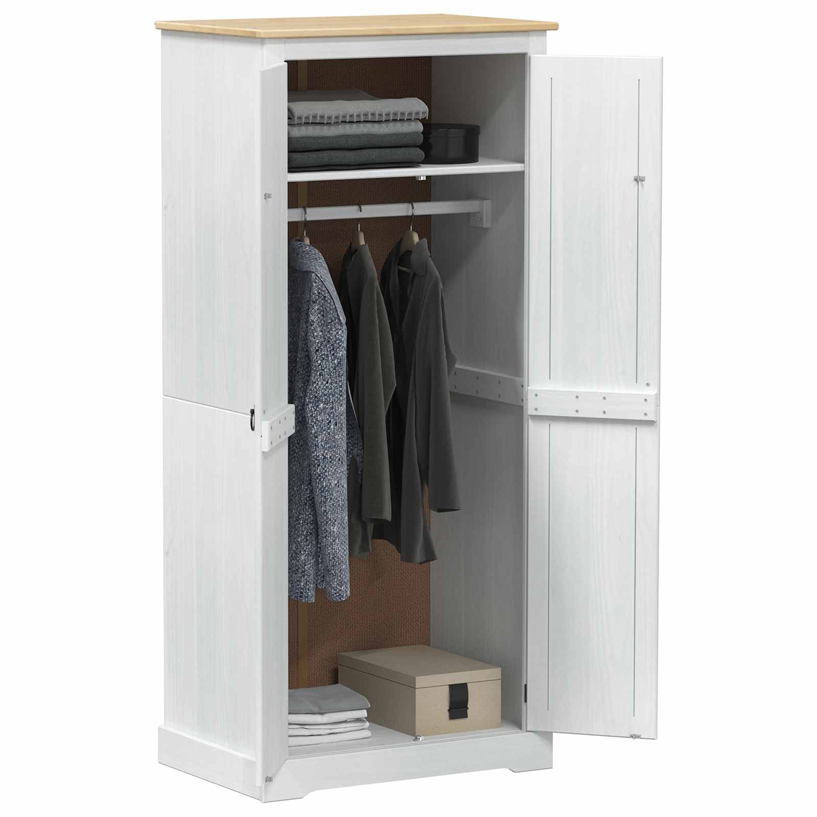 Kleiderschrank Corona 76x50x170 cm Massivholz Kiefer