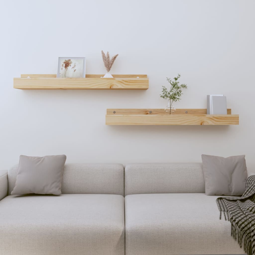 Wandregale 2 Stk. 50x12x9 cm Massivholz Kiefer