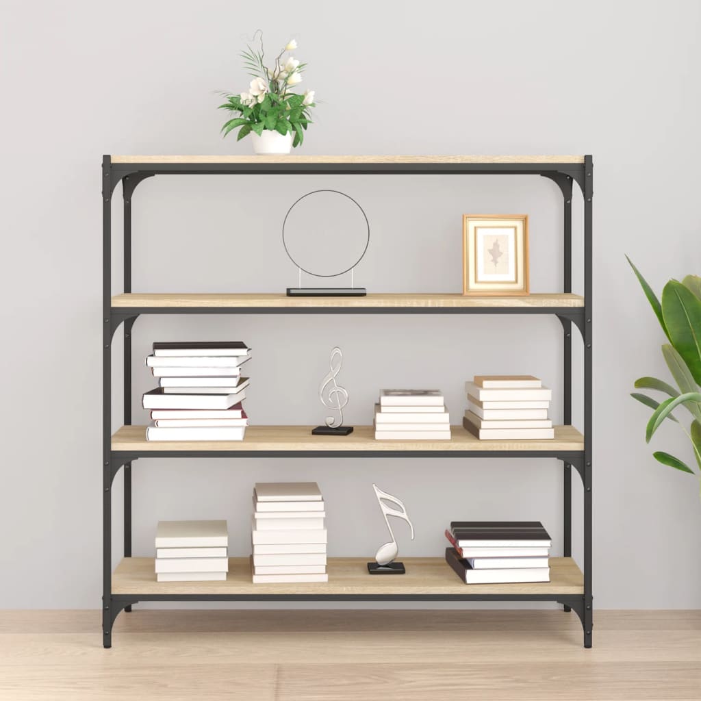 Bücherregal Schwarz 40x33x70,5 cm Holzwerkstoff und Stahl