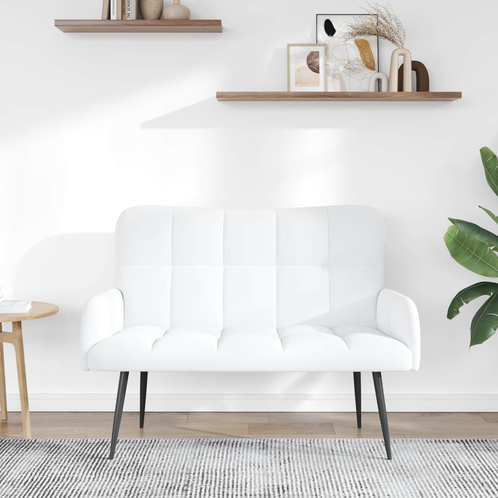 2-Sitzer Sofa Hellgrau 115 x 61 x 87 cm Stoff