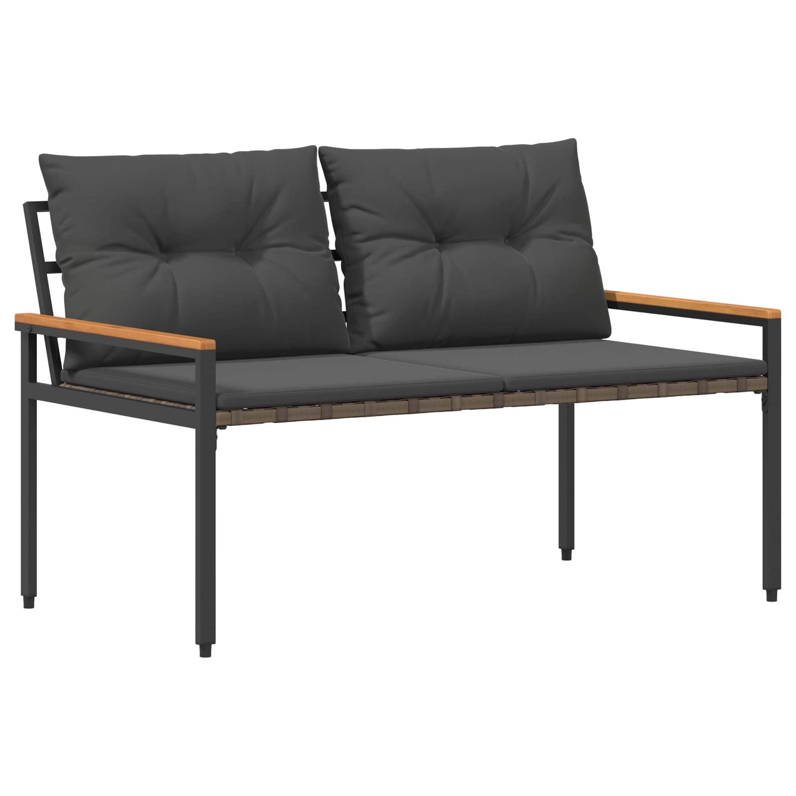 Bank Outdoor 2 -Seater 116 x 67,5 x 72 cm Poly-Rattan Cremeweiß