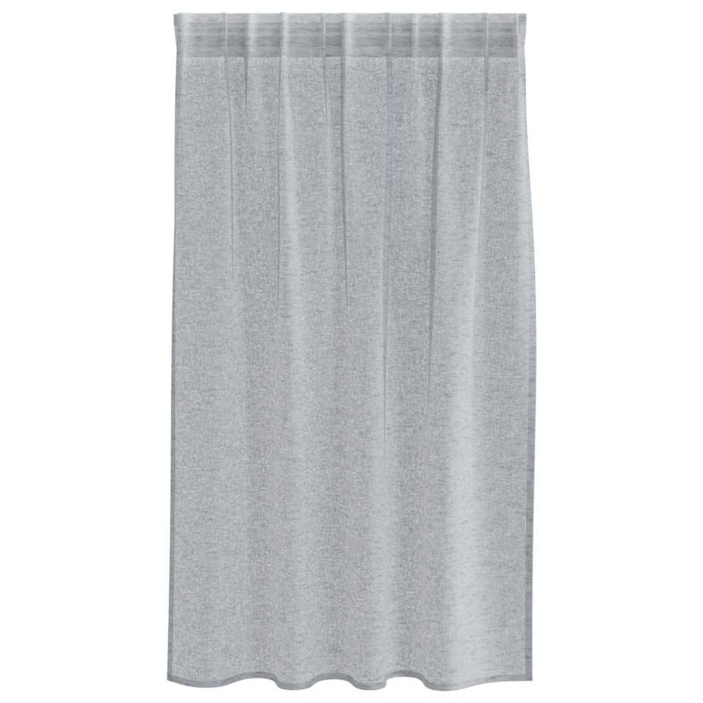Voile-Vorhang mit Vorhängen 2 pcs Weiß 140 x 140 cm Polyester