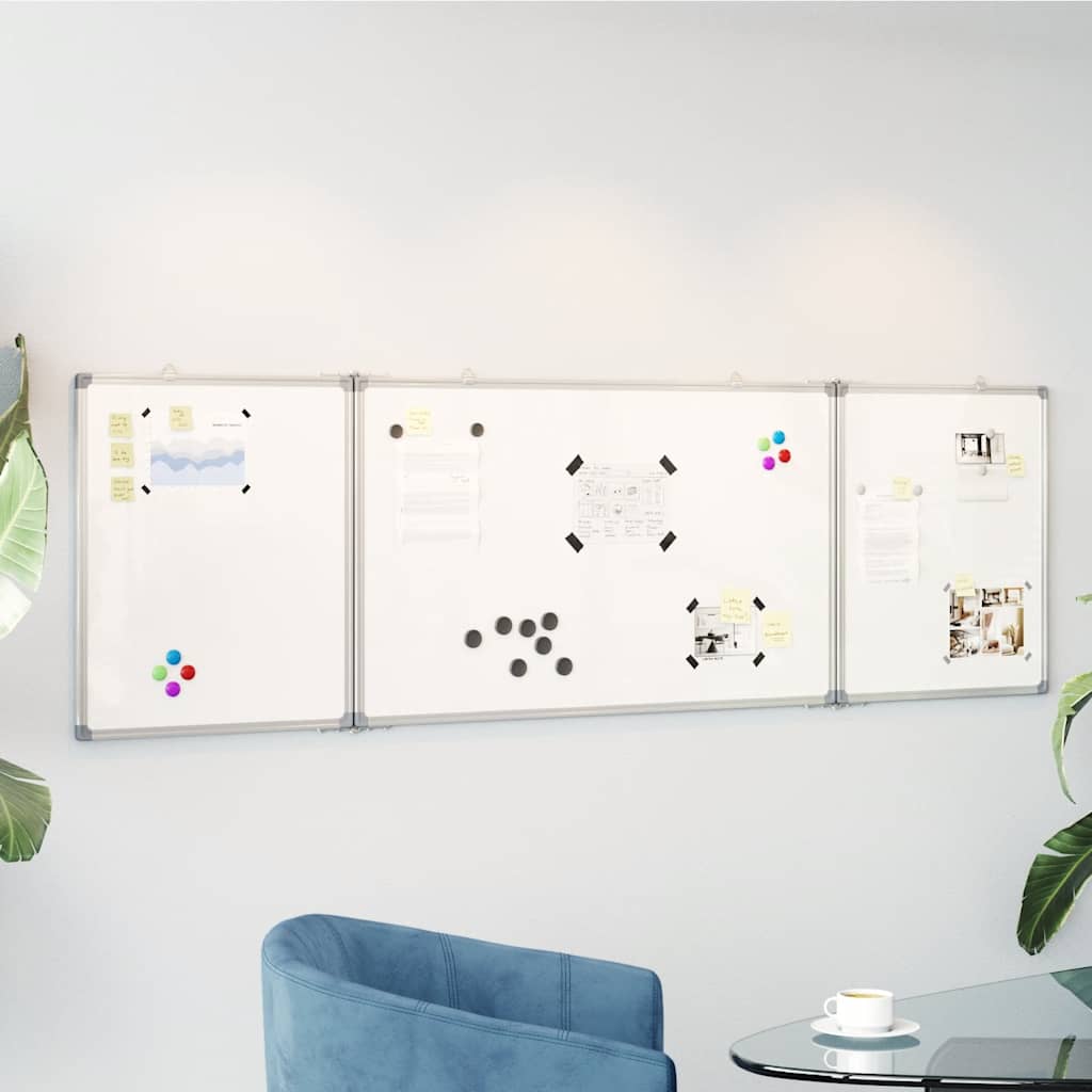 Magnetisches Whiteboard Klappbar 160x40x1,7 cm Aluminium
