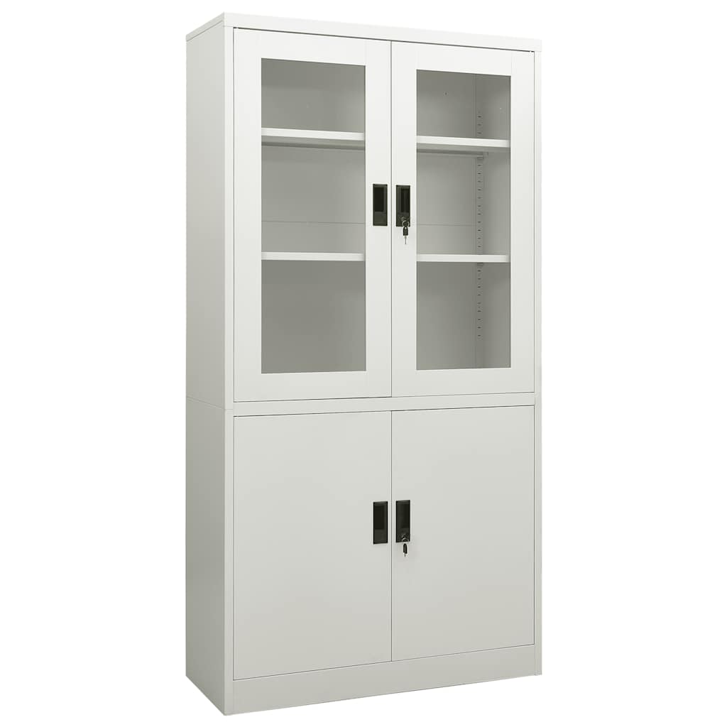 Büroschrank Weiß 90x40x180 cm Stahl