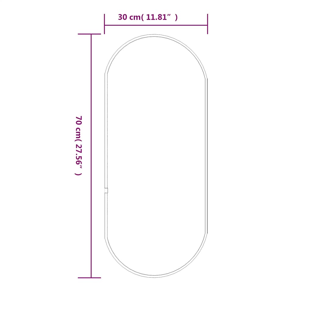 Wandspiegel Silbern 50x20 cm Oval