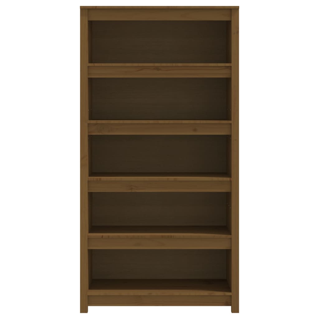 Bücherregal Grau 80x35x68 cm Massivholz Kiefer