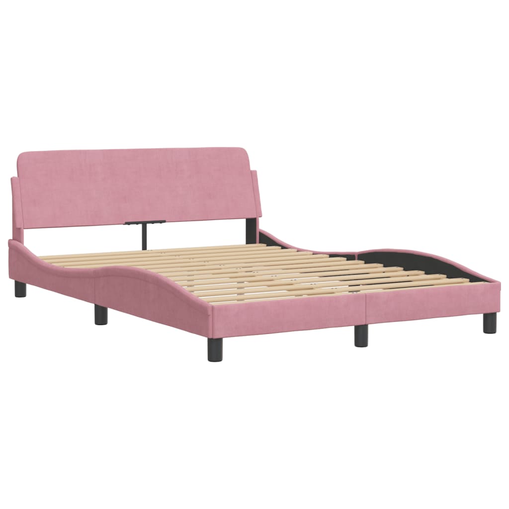 Bett mit Matratze "Hanko" Hellgrau 80x200 cm Samt