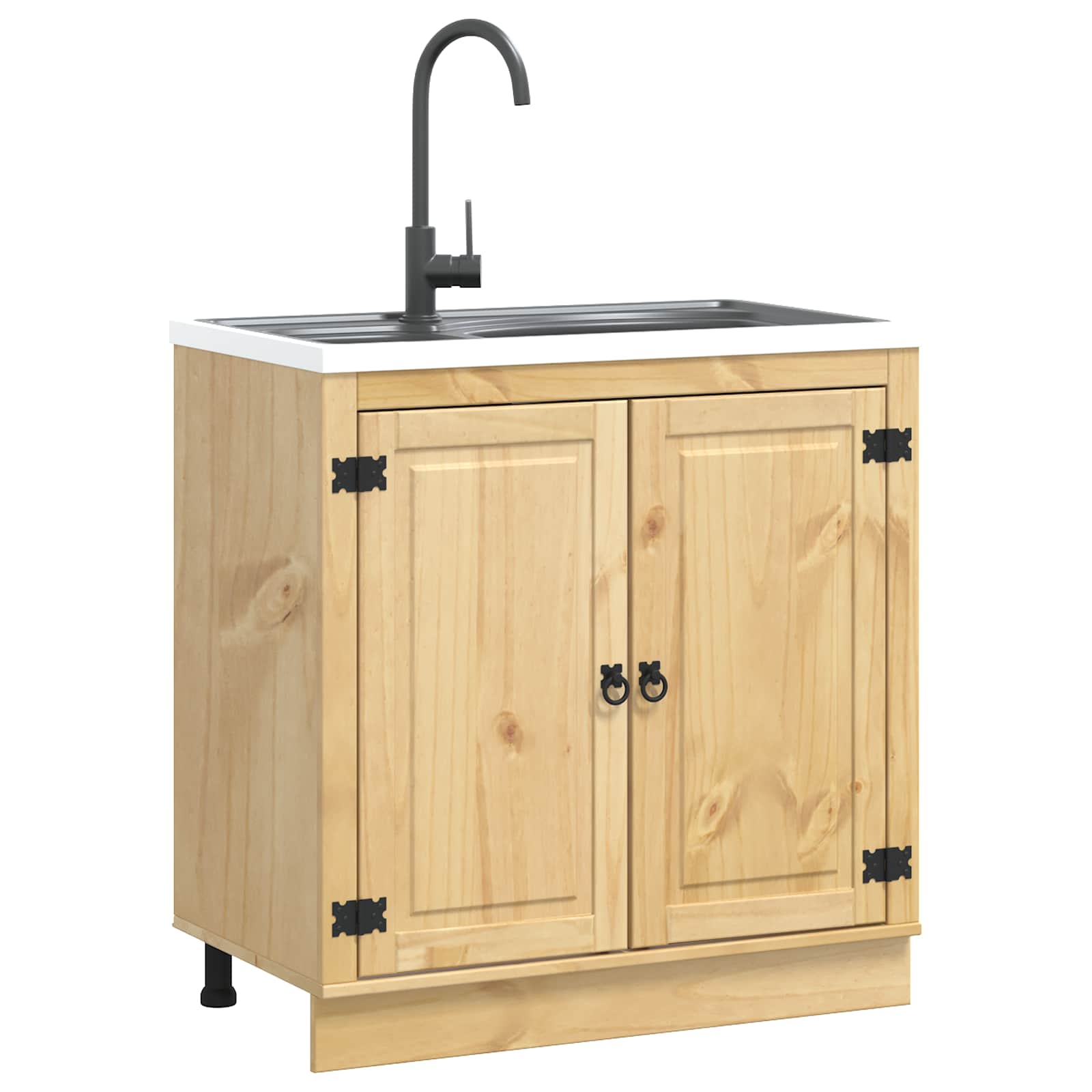 Schrank SKI Honigbraun 60 x 46 x 81,5 cm Massives Kiefernholz