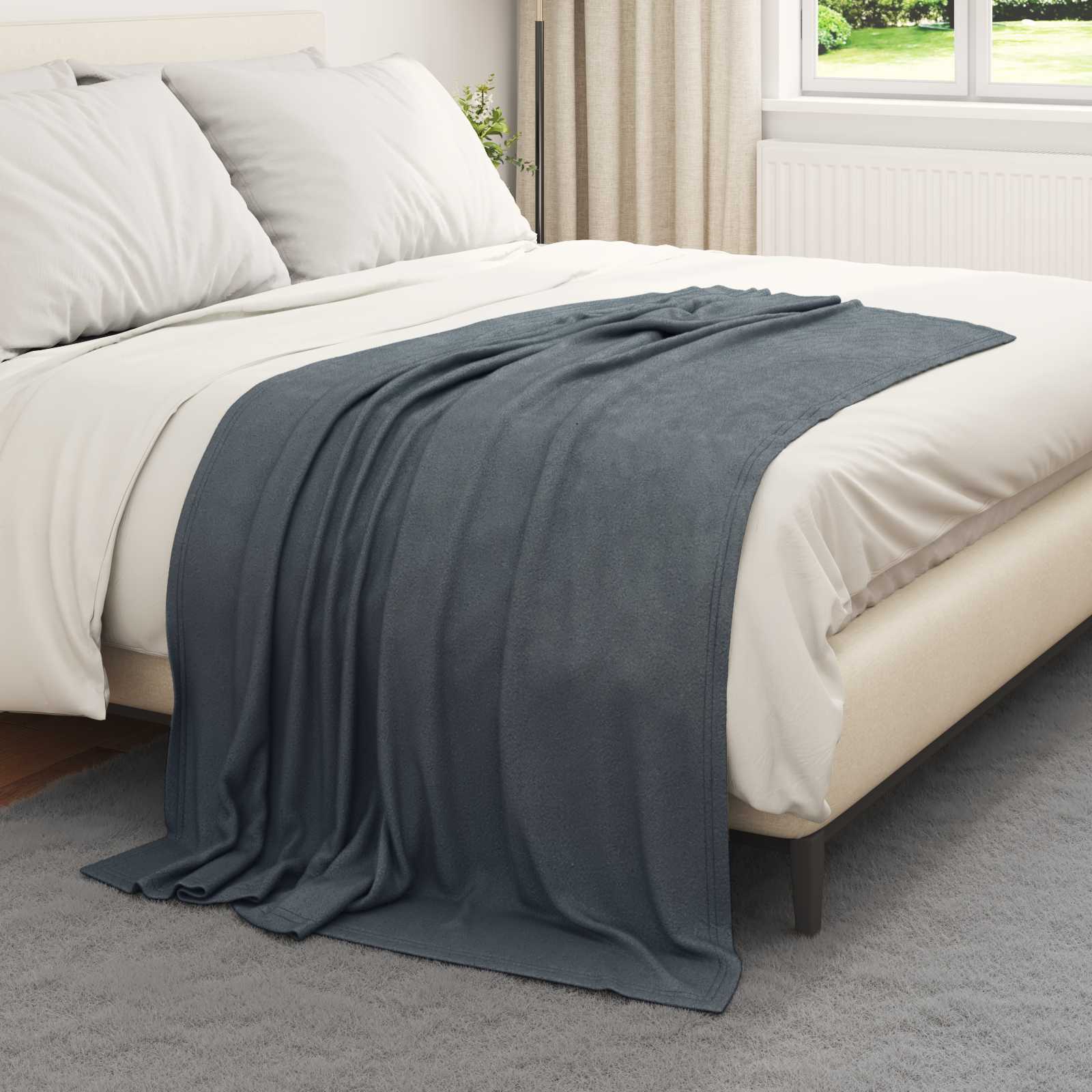 Überwurfdecke Beige 170 x 130 cm Fleece