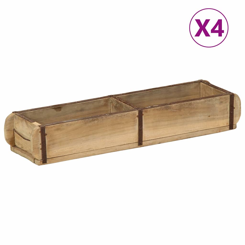 Tablett Braun 30 x 15 x 9 cm Massives upgecyceltes Holz