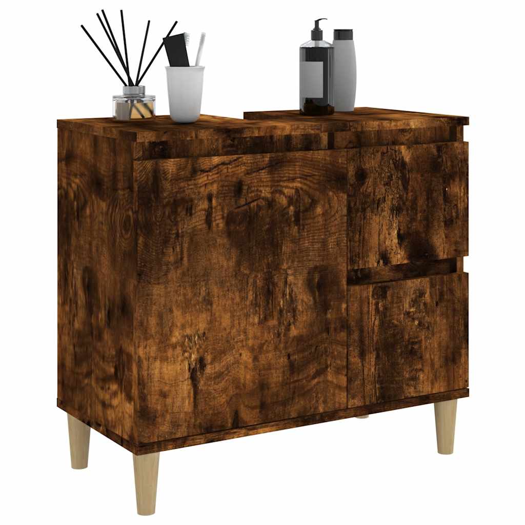 Badschrank Weiß 65x33x60 cm Holzwerkstoff