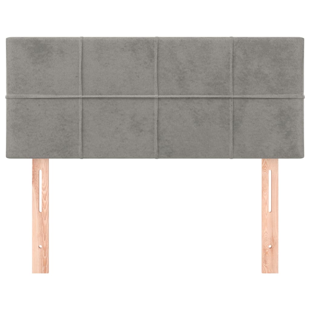 Kopfteil Hellgrau 80x5x118/128 cm Samt