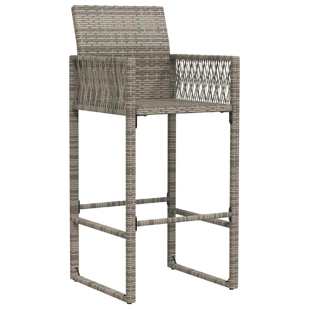 Garten-Barhocker 2 Stk. Schwarz Poly Rattan