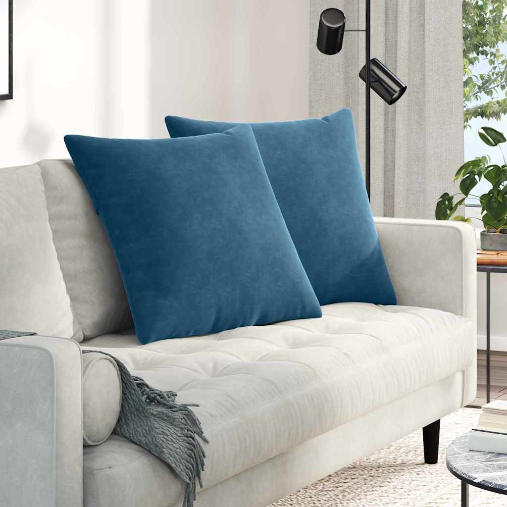 Sofakissen 2 Stück Blau 50 x 30 cm Cordstoff