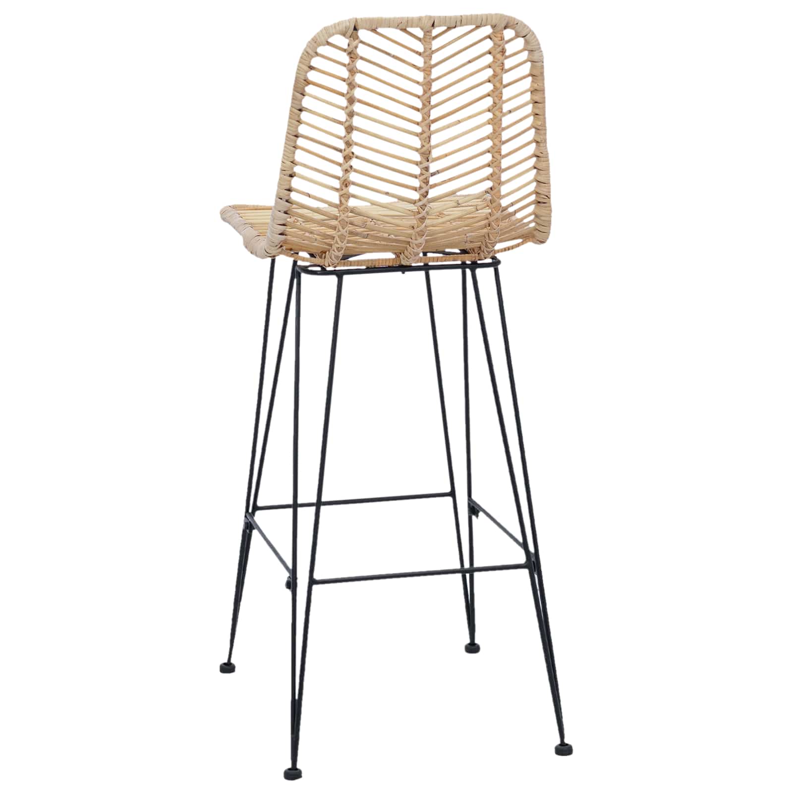 Barstuhl 2 pcs 44,5 x 54,5 x 97,5 cm Rattan und Eisen
