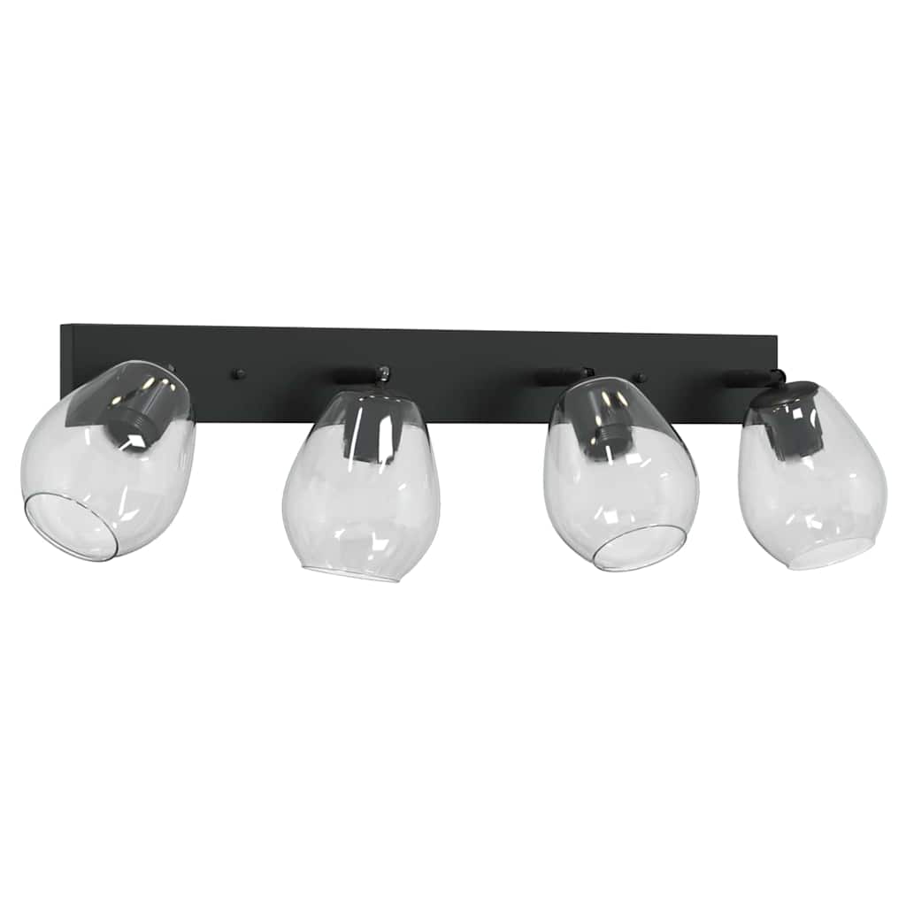 Deckenstrahler Schwarz 13 x 13 x 26 cm Glas und Metall