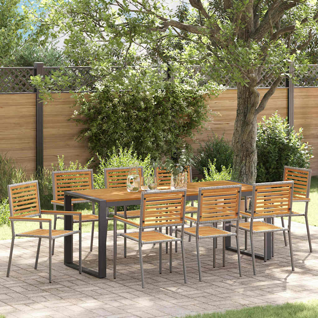 Garten Essgruppe 5 pcs Schwarz und Braun Poly-Rattan