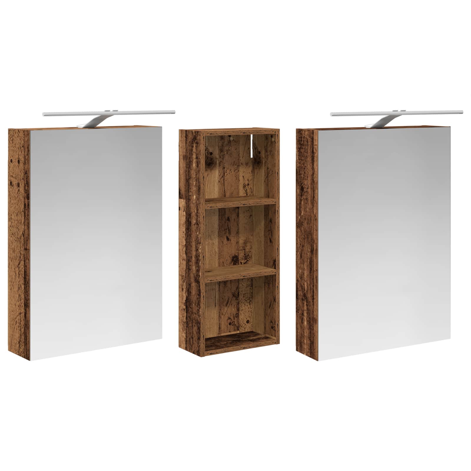 Badezimmerschrank-Set 3 pcs 80 x 10,5 x 50 cm Holzwerkstoff