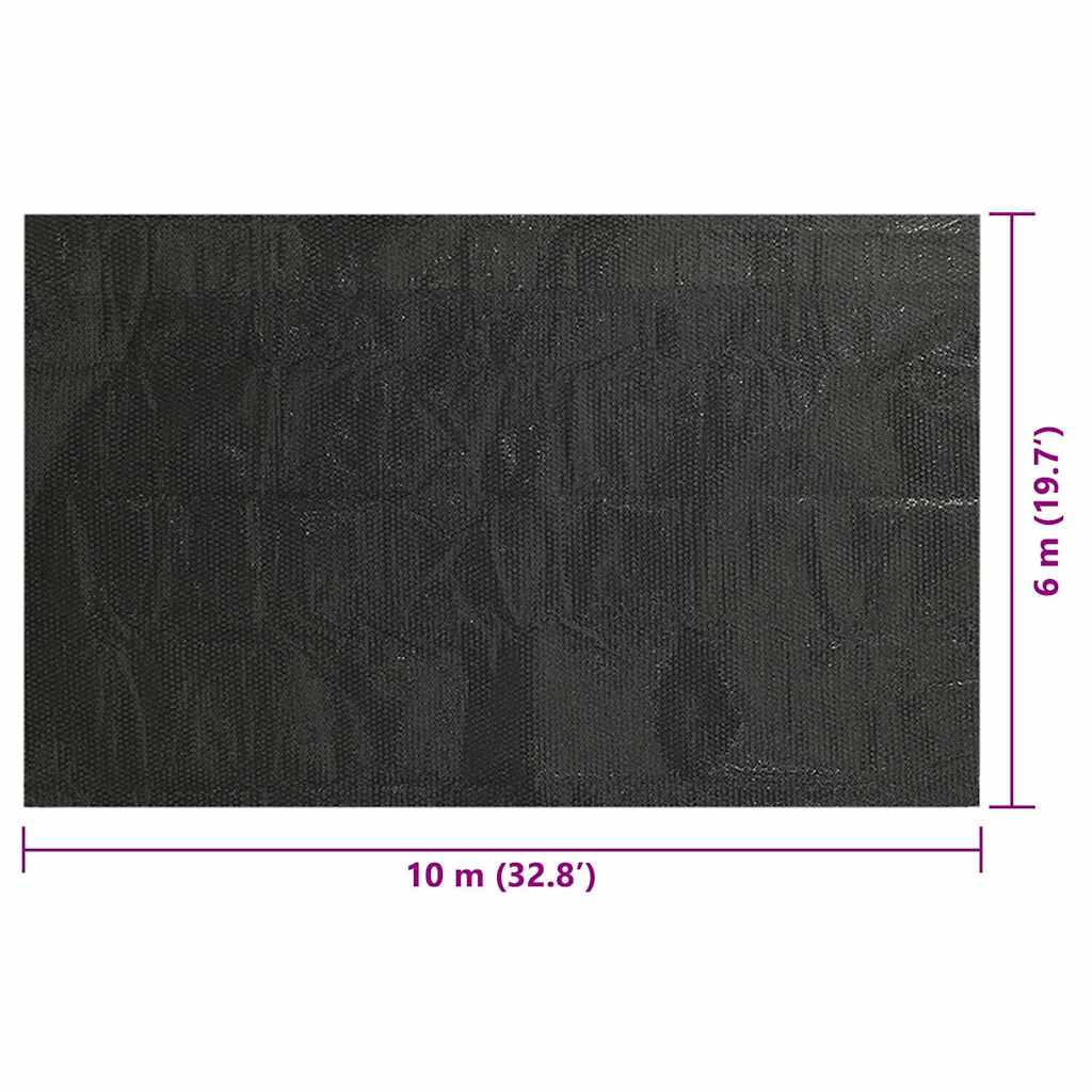 Solar Poolabdeckung 1000 x 500 cm 110 μm Quadratisch PE Schwarz