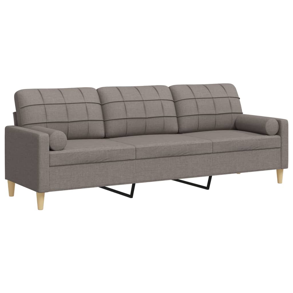 2-Sitzer-Sofa mit Zierkissen Braun 120 cm Stoff