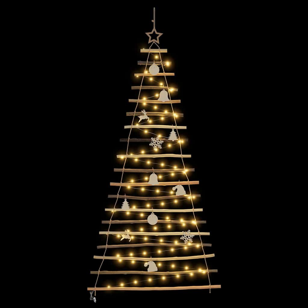 Weihnachtsbaum mit 30 LEDs Natur 90 cm Massives Eschenholz