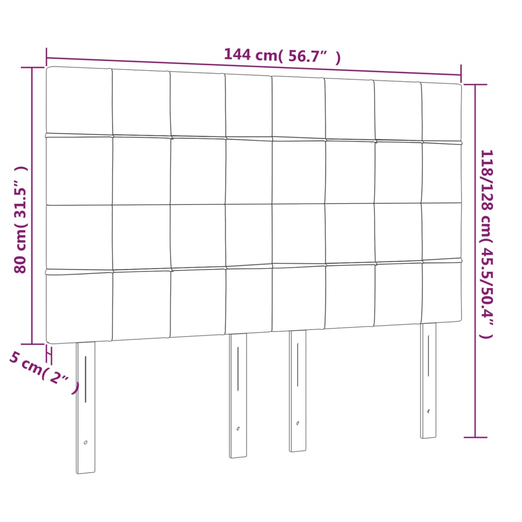 Kopfteil Hellgrau 80x5x118/128 cm Stoff