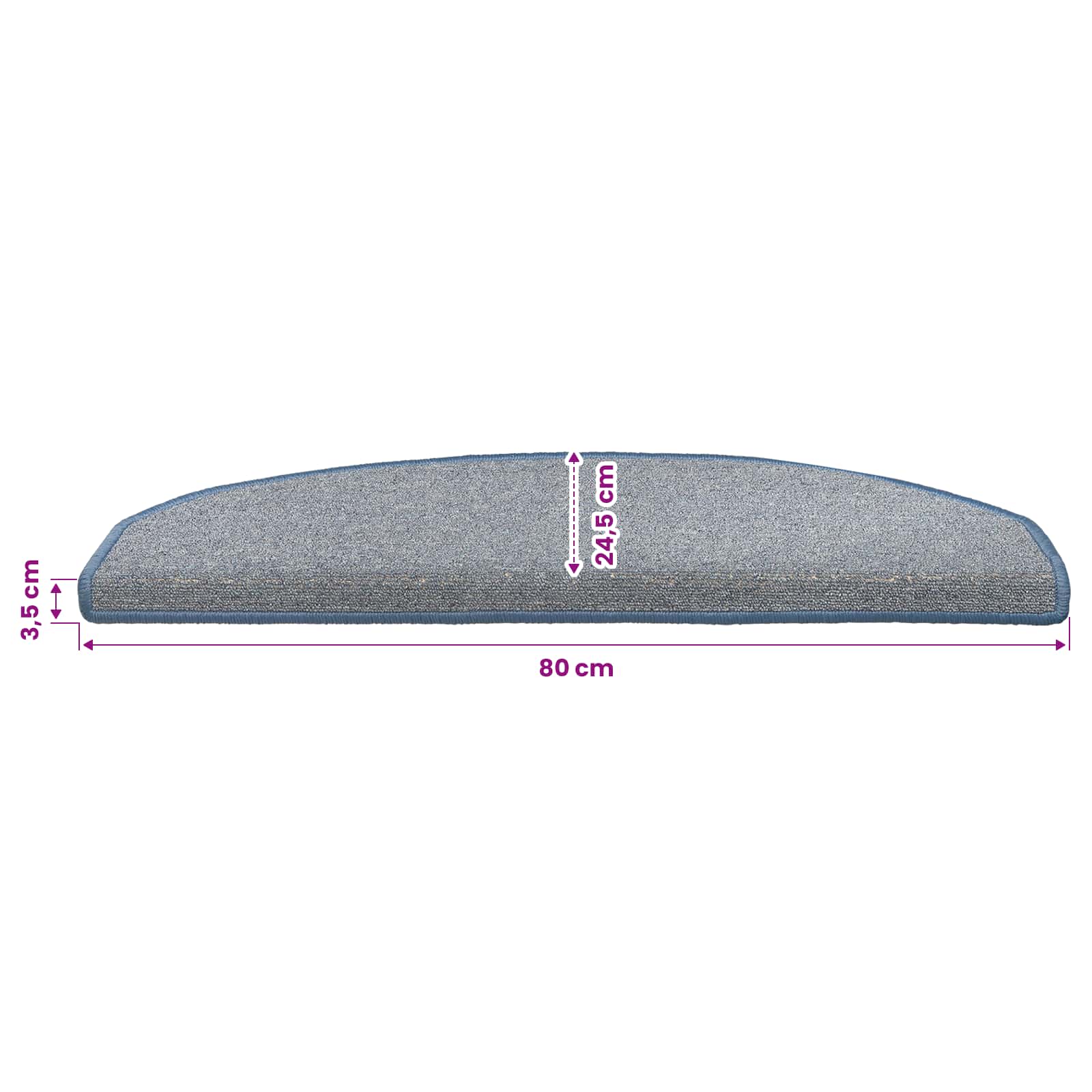 Stufenmatten 15 Stk. 56x17x3 cm Anthrazit Halbrund