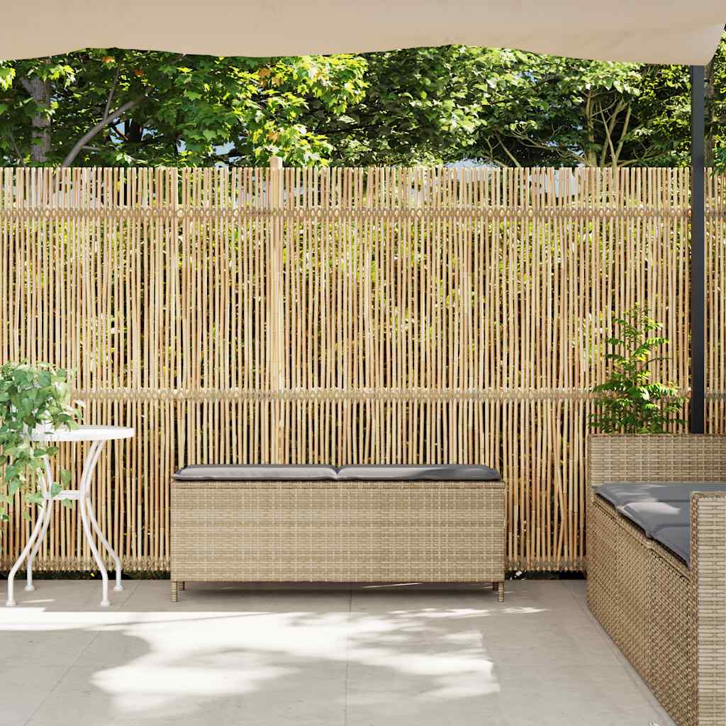 Gartenbank mit Kissen Schwarz 110x30x40,5 cm Poly Rattan