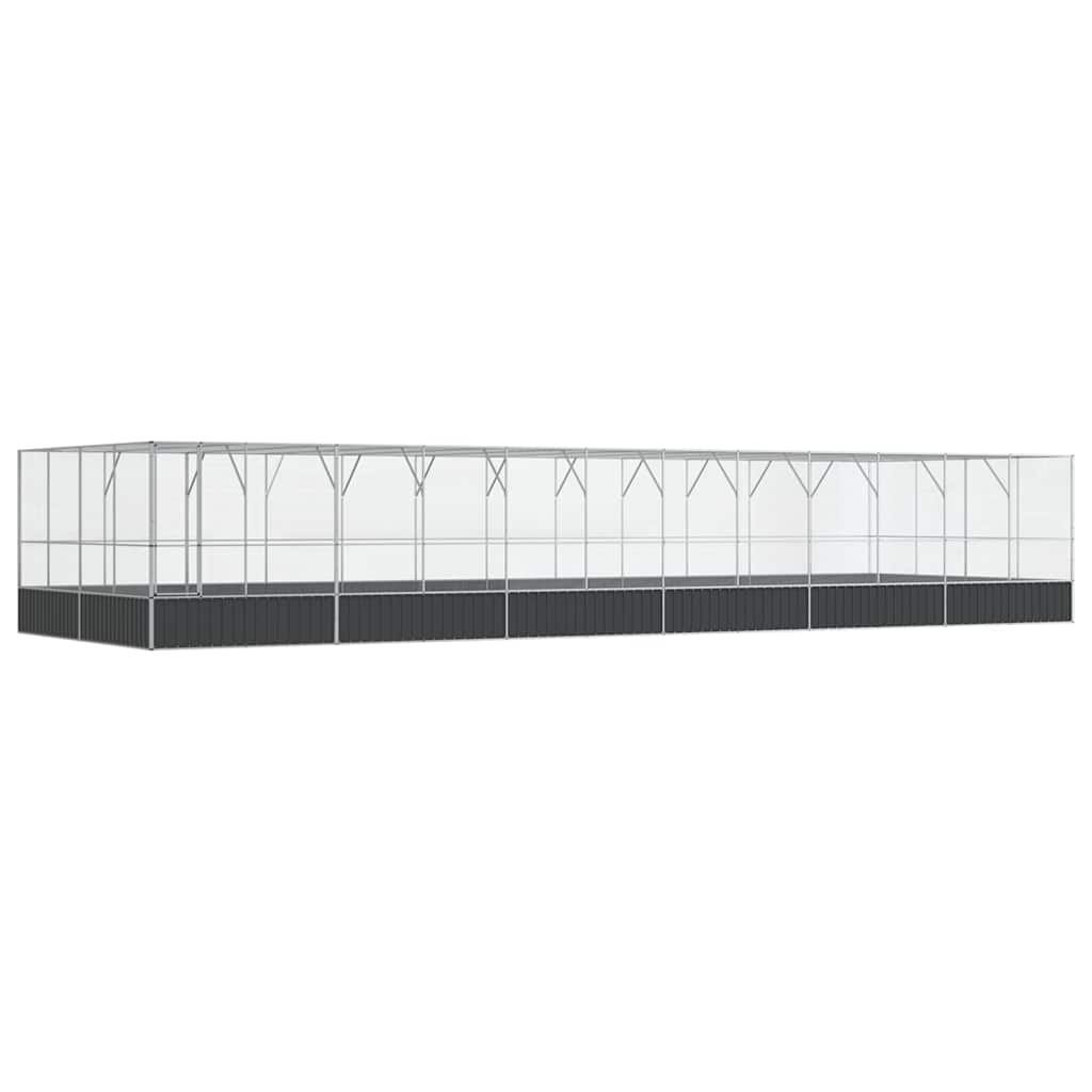 Voliere Silbern 210,5x107x212 cm Stahl