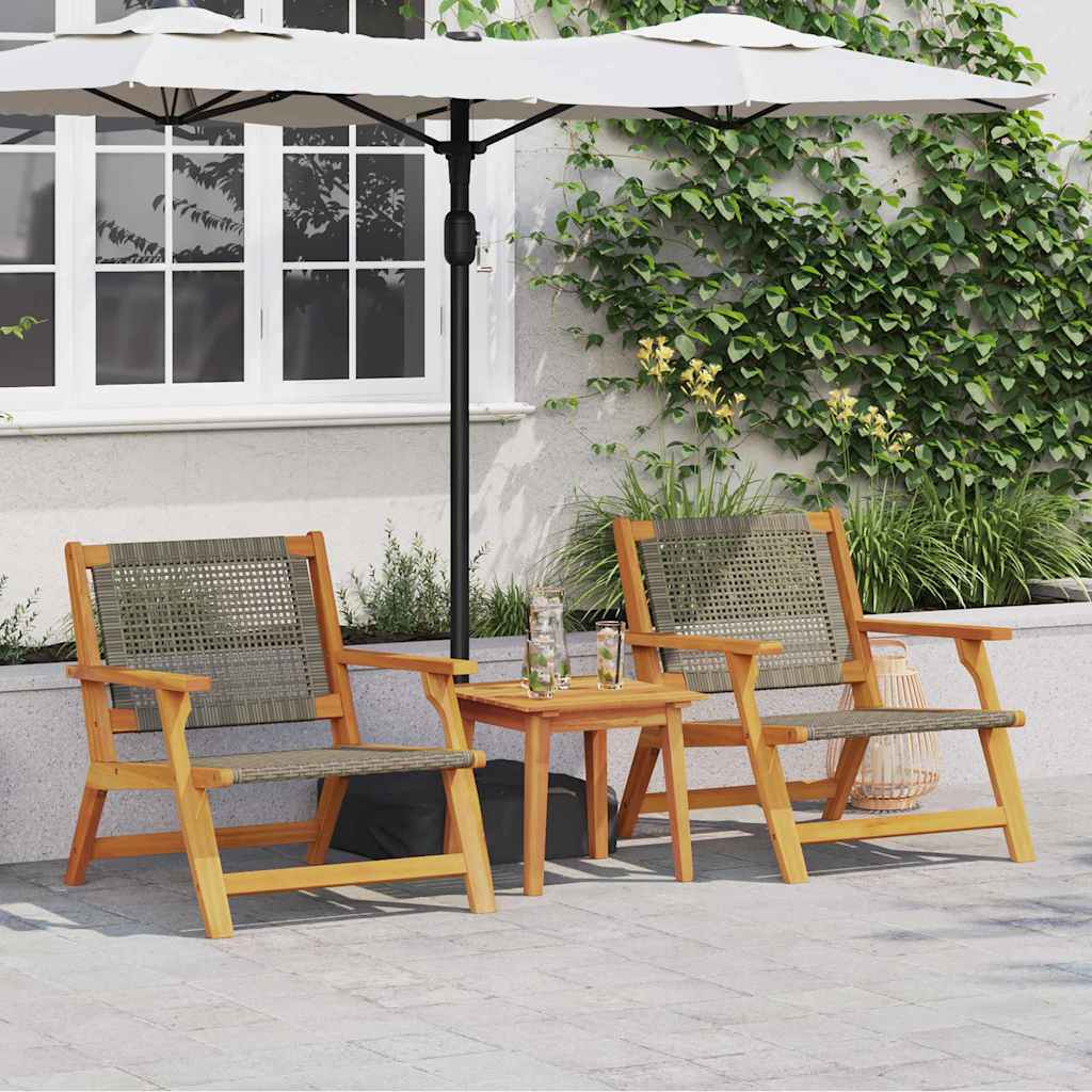 gartenmöbel Schwarz 122 x 78 x 73 cm Massivholz Akazie