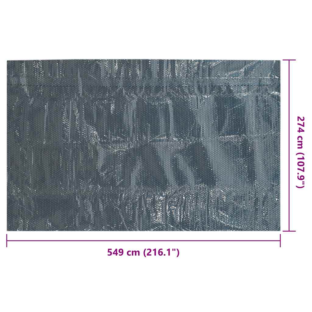 Solar Poolabdeckung 1000 x 500 cm 110 μm Quadratisch PE Schwarz
