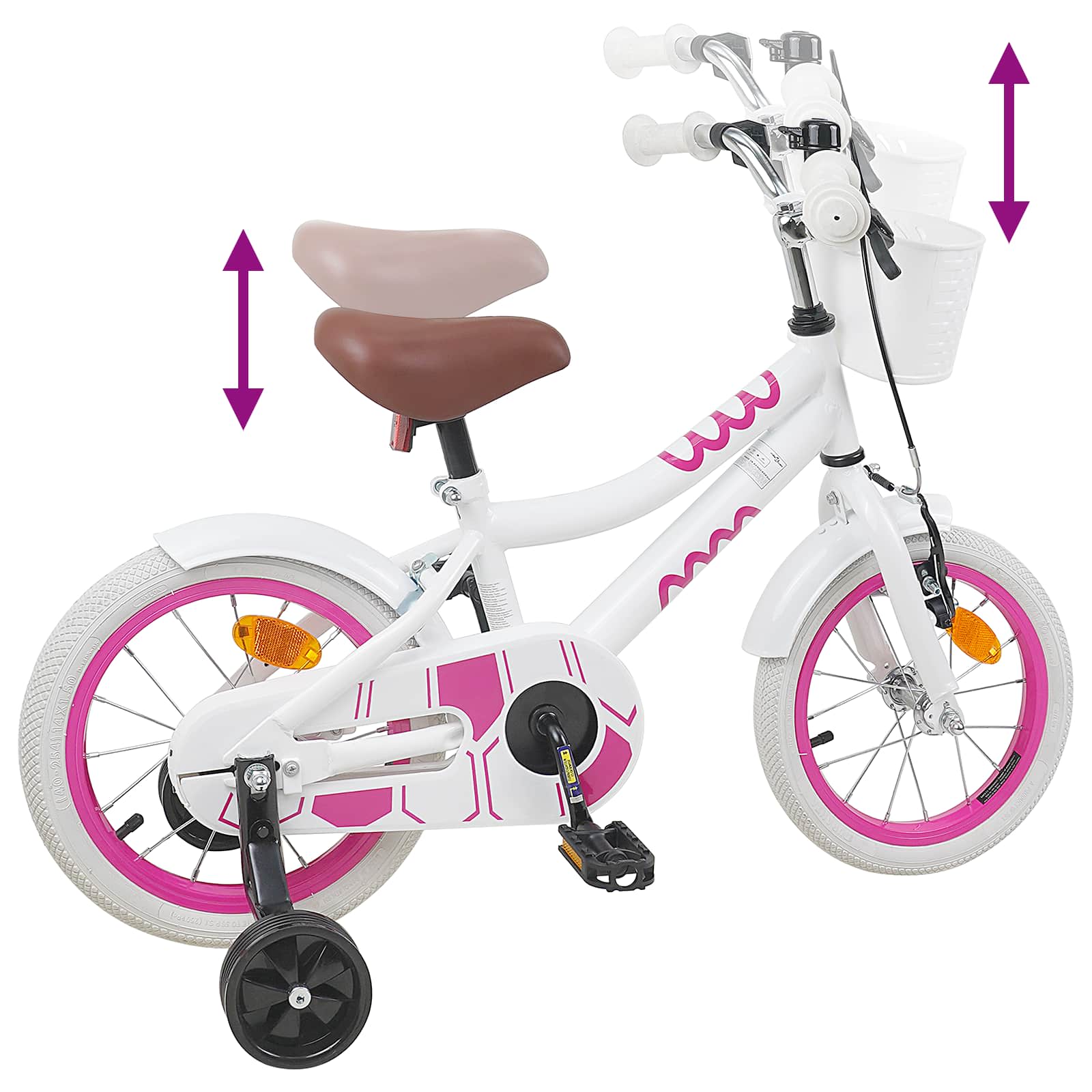 Kinderfahrrad 12 Zoll für 2-4 Jahre alt Rosa