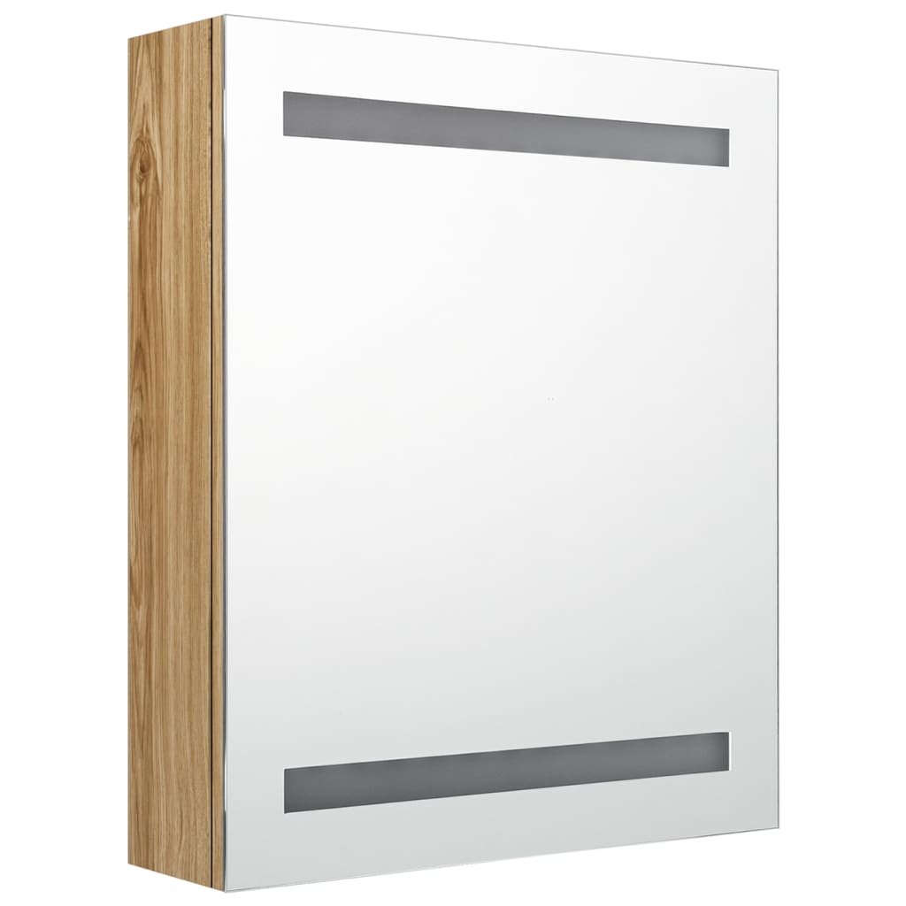 LED-Bad-Spiegelschrank Betongrau 50x14x60 cm