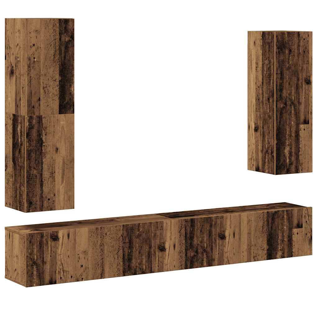 4-tlg. TV-Schrank-Set Weiß Holzwerkstoff