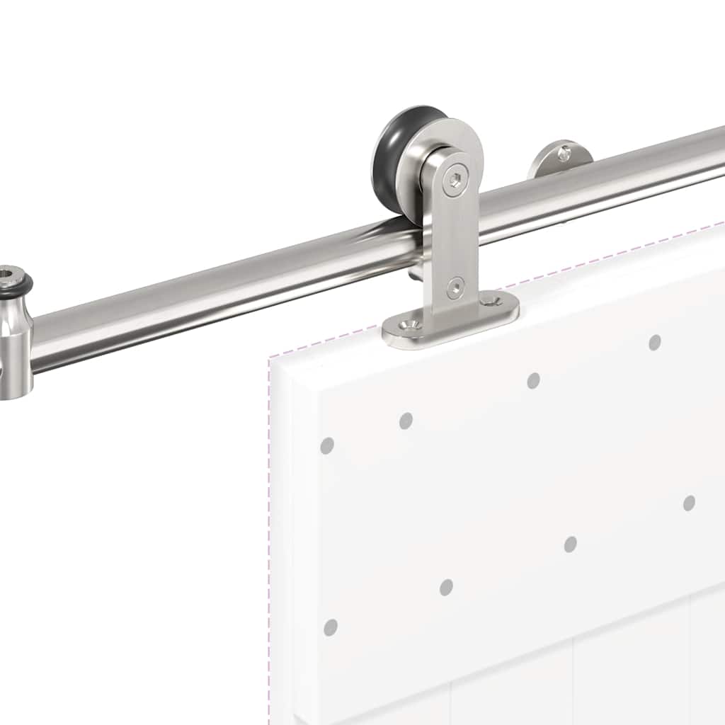Schiebetür-Beschlagsatz 183 cm Edelstahl Silbern