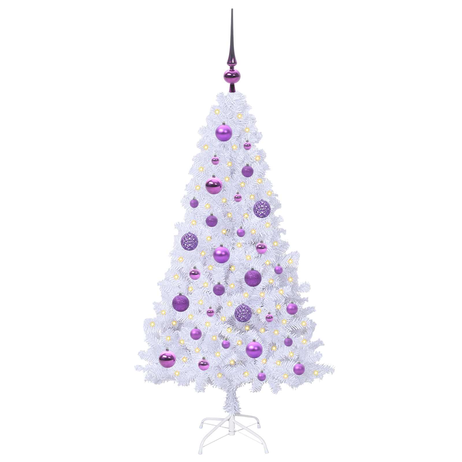 Künstlicher Weihnachtsbaum Weiß 120 cm PVC und Stahl