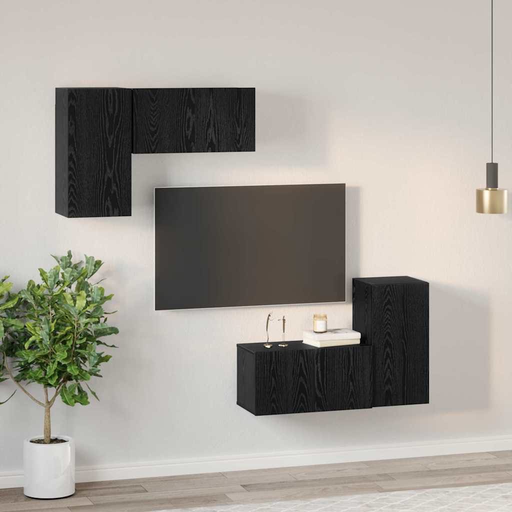 4-tlg. TV-Schrank-Set Weiß Holzwerkstoff
