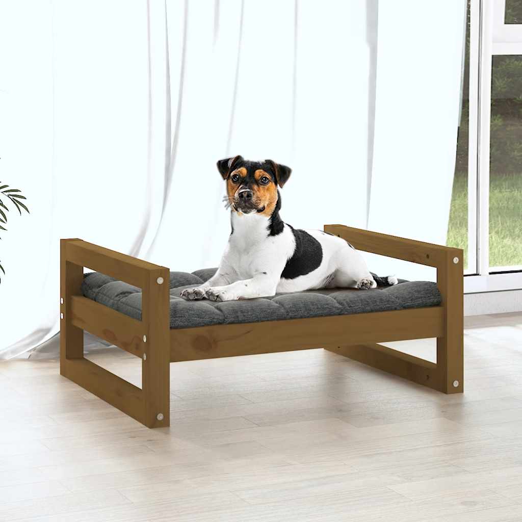 Hundebett 55,5x45,5x28 cm Massivholz Kiefer