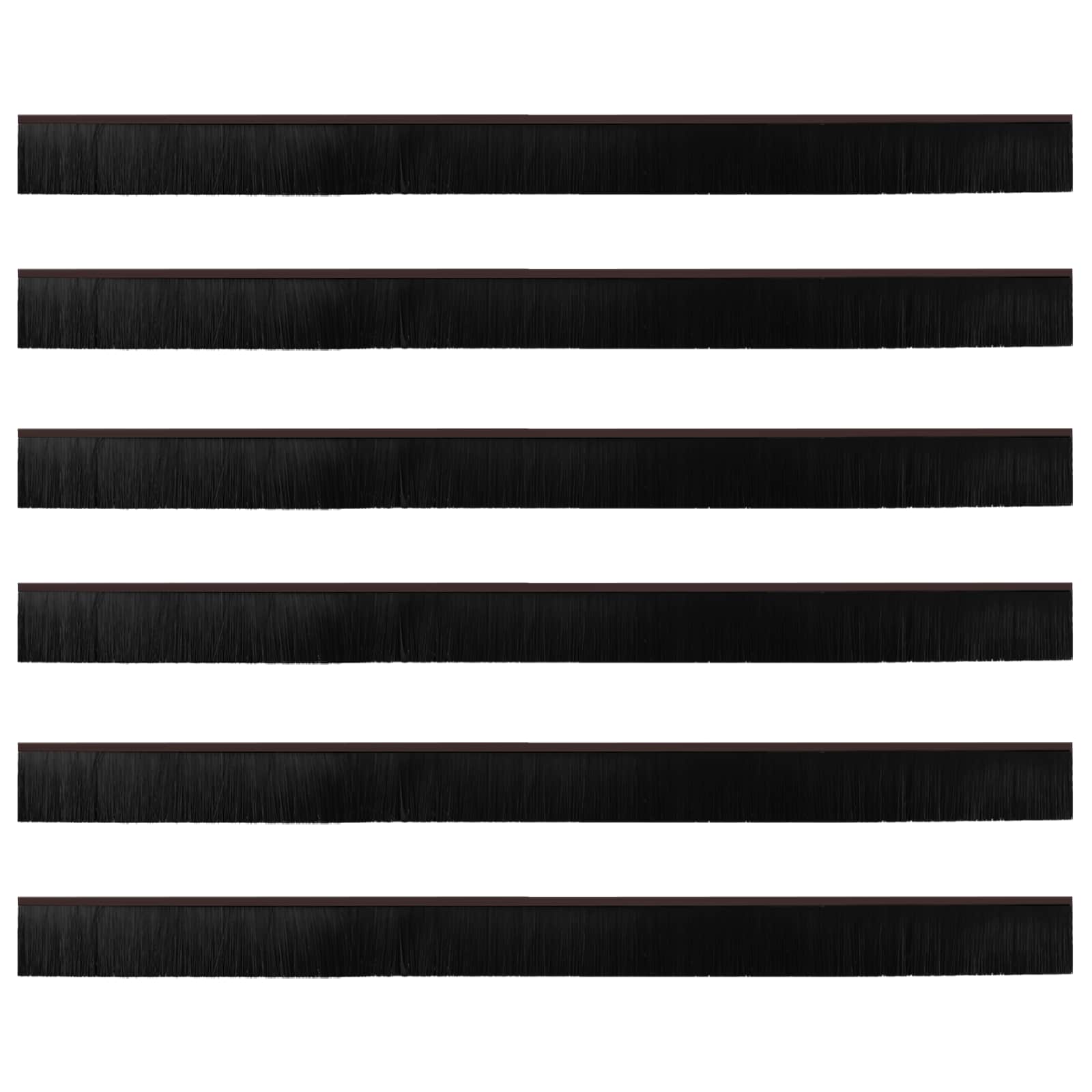 Selbstklebende Türbürstendichtungen 2 pcs Braun 100 cm
